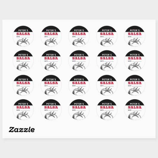 sticker Tomato Salsa avec design moderne (Feuille)