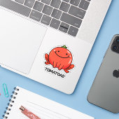Sticker Tomatoad Funny Tomato Toc Pun (Ordinateur portable avec iPhone)