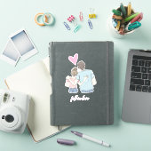 Sticker Tomber amoureux Couple avec personnalisable (Couverture iPad)