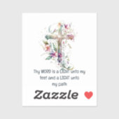 Sticker Ton mot est une lampe à mes pieds Inspirationnel (Feuille)