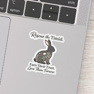 Sticker Tonne Terre Douce Fleur Silhouette Lapin de Sauvet