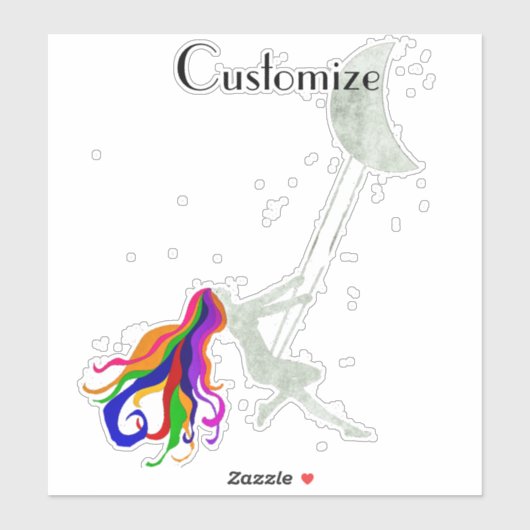 Sticker Tonnerre à tête rouge pivotante Lune (Feuille)