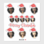 Sticker Tons de Melanin, Femmes noires, Joyeux Noël (Feuille)