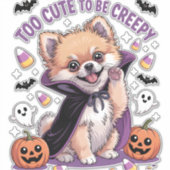 Sticker Too Cute to be Creepy Halloween Tee PNG (Devant)