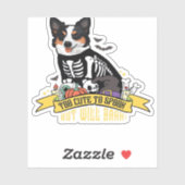 Sticker Too Cute to Spook But Will Bark Adorable Halloween (Feuille)