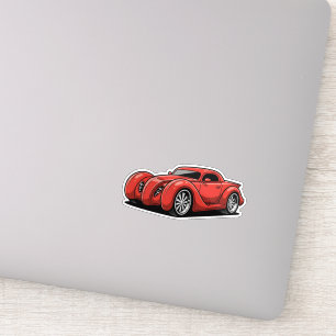 Sticker Toon Hotrod Spirale Rouge Lava