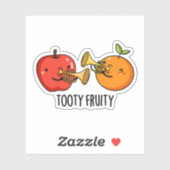 Sticker Tooty Fruity Amusant Fruit Musicien Pun (Feuille)
