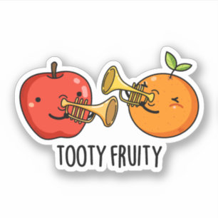 Sticker Tooty Fruity Amusant Fruit Musicien Pun