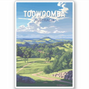 Sticker Toowoomba Australia Travel Art Vintage