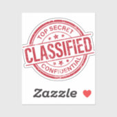 Sticker Top Secret Confidentiel Classifié Rouge Round (Feuille)