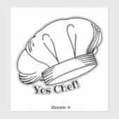 Sticker Toque Blanche Chefs Casquette Oui Citation Chef (Feuille)