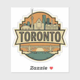 Sticker Toronto Skyline Canada Badge de Voyage Vintage