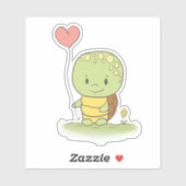 Sticker Tortue À Ballons Coeur (Feuille)