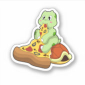 Sticker Tortue à la pizza (Devant)
