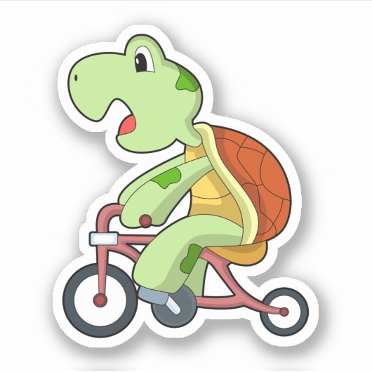 Sticker Tortue à vélo (Devant)