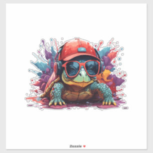 Sticker tortue animal art je cool mignon tortue