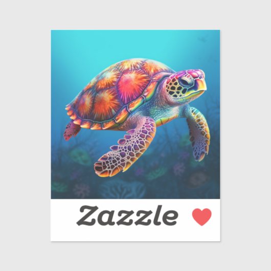 Sticker Tortue aquarelle (Feuille)