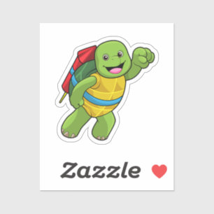 Sticker Tortue au volant avec fusée