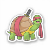 Sticker Tortue aux arts martiaux avec épée (Recto)