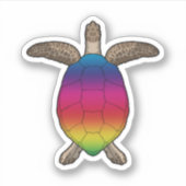 Sticker Tortue aux couleurs arc-en-ciel (Devant)