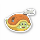 Sticker Tortue avec coquille comme maison (Devant)
