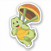 Sticker Tortue avec Shell en tant que Skydiver (Devant)