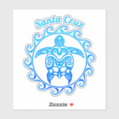 Sticker Tortue bleu de l'océan Père Noël Cruz (Feuille)