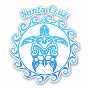 Sticker Tortue bleu de l'océan Père Noël Cruz