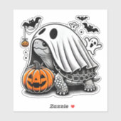 Sticker Tortue Citrouille Terrapin Tortue Halloween (Feuille)