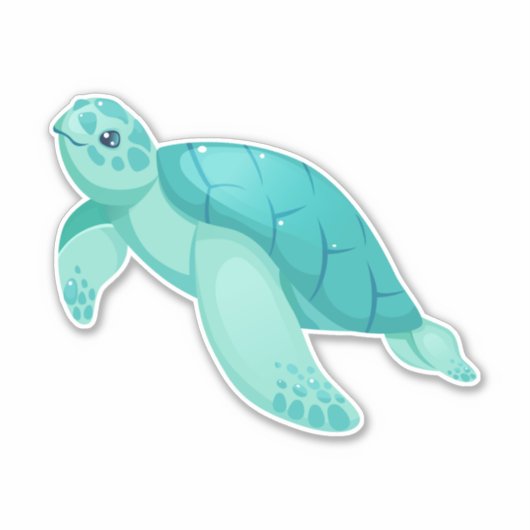 Sticker tortue d'aquarelle (Devant)