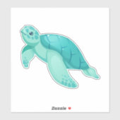 Sticker tortue d'aquarelle (Feuille)