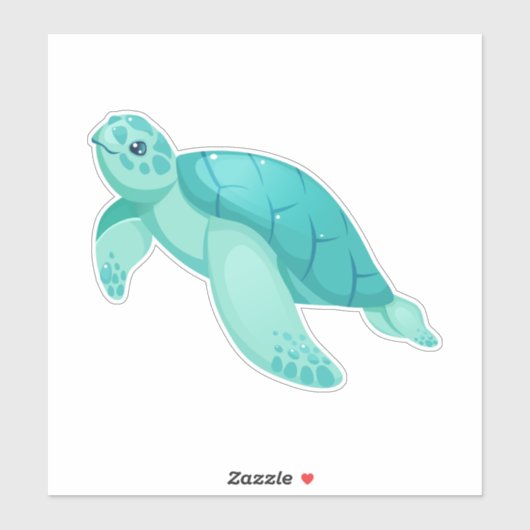 Sticker tortue d'aquarelle (Feuille)