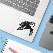 Sticker tortue de mer (Ordinateur portable avec iPhone)