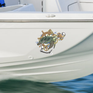 Sticker Tortue de mer bleu vert