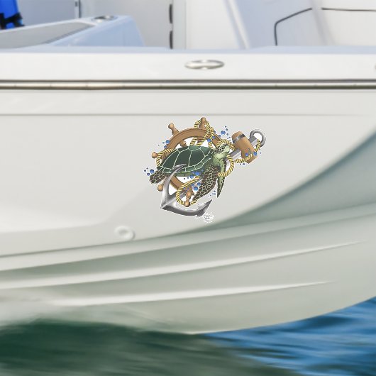 Sticker Tortue de mer bleu vert
