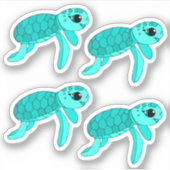 Sticker Tortue de mer cool Turtley (Devant)