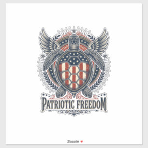 Sticker Tortue de mer patriotique