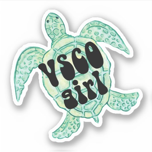 Sticker Tortue de mer vsco fille (Devant)