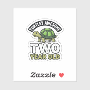 Sticker Tortue Deux Ans Anniversaire Vintage Gravure Shi