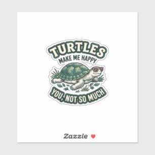 Sticker Tortue Drôle Me Rend Heureux Vintage