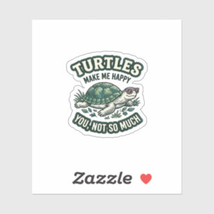 Sticker Tortue Drôle Me Rend Heureux Vintage