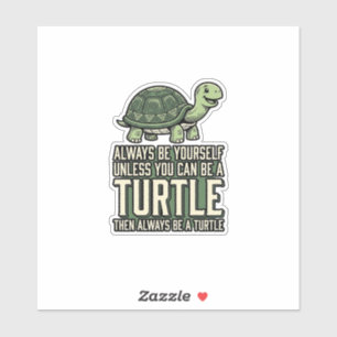 Sticker Tortue Drôle Soyez Vous-Même Design De Chemise Vin