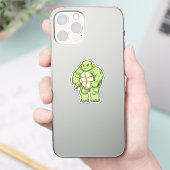 Sticker Tortue en Bodybuilder avec Six pack (Téléphone)