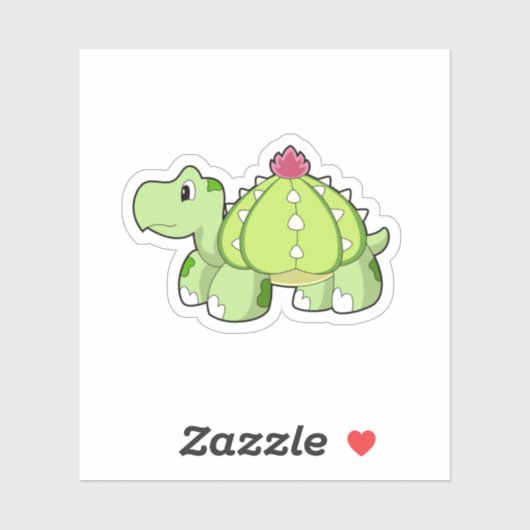 Sticker Tortue en cactus (Feuille)