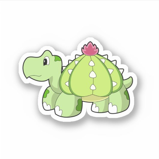Sticker Tortue en cactus (Devant)