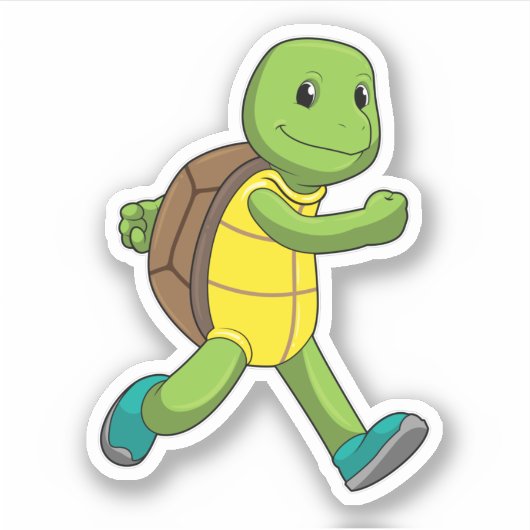 Sticker Tortue en course (Devant)
