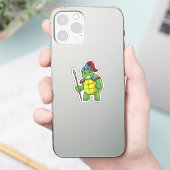 Sticker Tortue en guerrier avec Spear & Helmet (Téléphone)