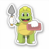 Sticker Tortue en Maçon avec Pierre (Devant)