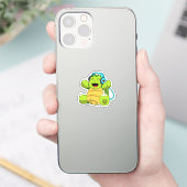 Sticker Tortue en musique avec casque (Téléphone)