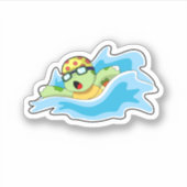 Sticker Tortue en nage dans l'eau (Devant)